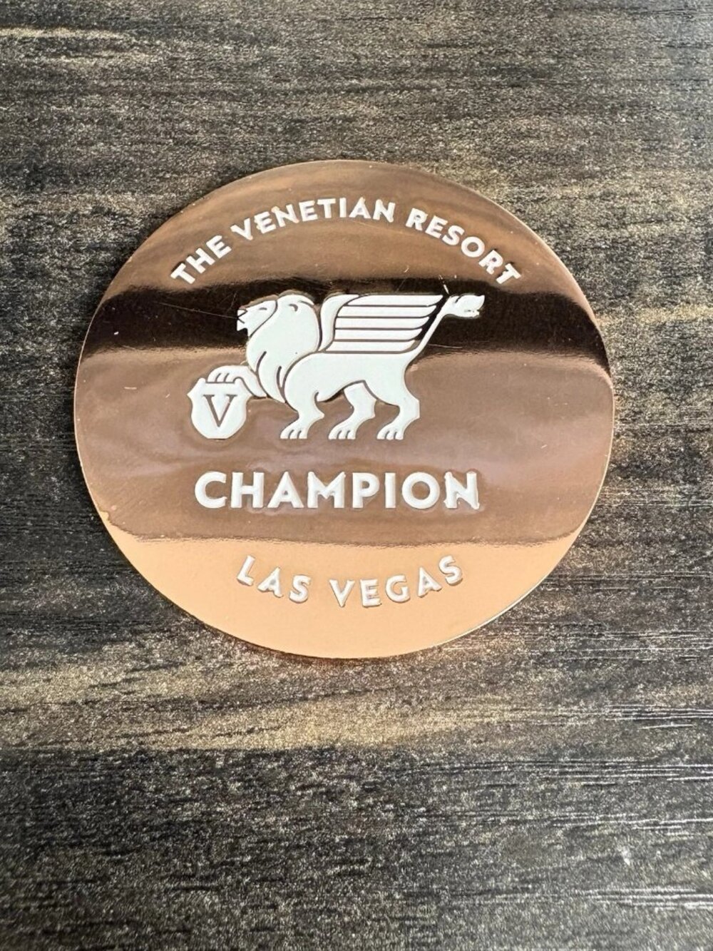 VENETIAN DEEP STACK CHAMPION - POKER CHIP CARD GUARD COLLECTIBLE 50MM LARGE SIZE